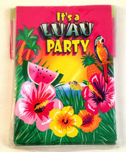 Vintage IT&#39;S A LUAU PARTY Invitation 8 Invites w Envelope Tiki Beach Hula Hawaii - £5.20 GBP