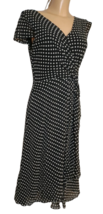 Laura Ashley Viscose Polka Dot Black Dress Midi Dress - £27.15 GBP