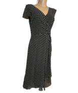 Laura Ashley Viscose Polka Dot Black Dress Midi Dress - £27.25 GBP