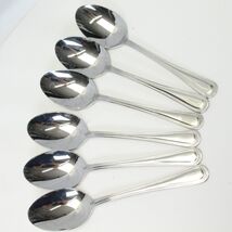 Cuisinart CU18 Oval Soup Spoons 7-1/4&quot; 18/10 Beaded Stainless Lot of 6 - $344.43 MXN