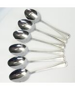 Cuisinart CU18 Oval Soup Spoons 7-1/4&quot; 18/10 Beaded Stainless Lot of 6 - $341.82 MXN