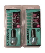 Lot of 2 LA Colors Turquose Exposed Craze POP ON Nail Tips and Polish Ma... - $23.00 CAD