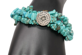 L.A. Gem and Jewelry Sterling Silver 925 &amp; Turquoise Find Clarity Bracelet RARE - £32.23 GBP