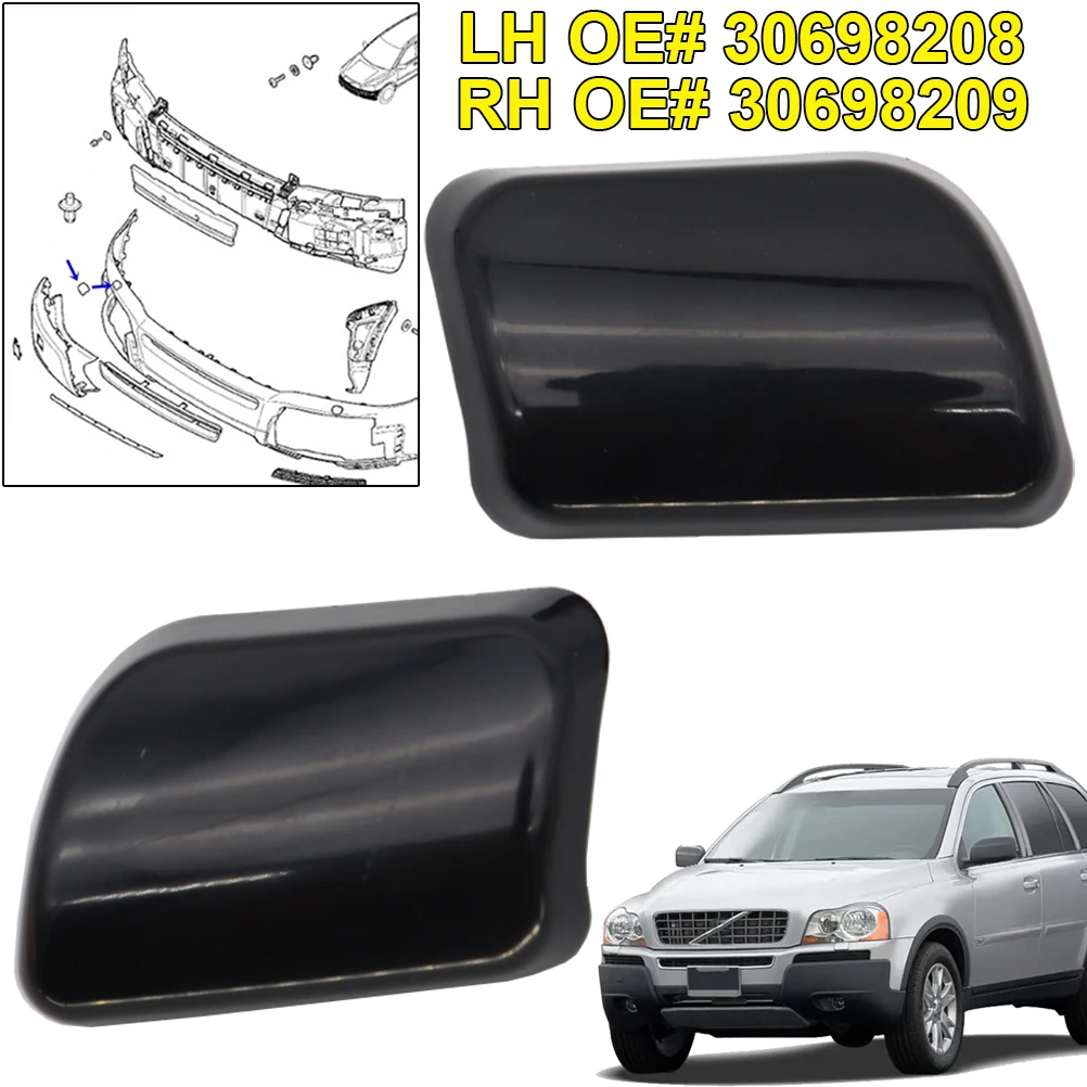 Headlight Washer Cover for Volvo XC90 2002-2006 - Durable Black ABS Plastic, O - £10.47 GBP