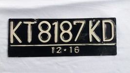 Used Original Collectible License Car Plate KT 8187 KD Indonesia 2016 (Free ship - £47.85 GBP