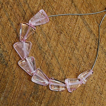 Pink Coated Crystal Smooth Fancy Beads Briolette Natural Loose Making Gemstone - £2.35 GBP