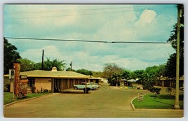 Postcard Flamingo Motel Brownsville Texas Old Cars Street View - £3.53 GBP