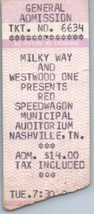 Reo Speedwagon Concerto Ticket Stub Aprile 7 1987 Nashville Tennessee - £25.15 GBP