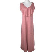 Soft Surroundings Pink Maxi Dress Medium V-Neck Ruffle - $370.25 MXN