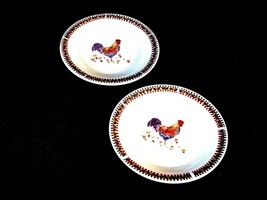 Decorative Chicken Rooster Plates By Gibson Country Kitchen Design 7 in. - £17.01 GBP