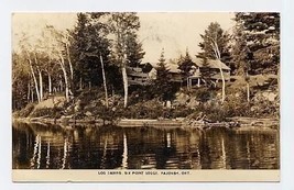 Log Cabins Six Point Lodge Paudash Ontario RPPC 1941 - £20.35 GBP