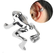 Fashion Stylish Fashion Design Cuff Ear Clip Silver Frog Earring Ear Wrap - £6.71 GBP