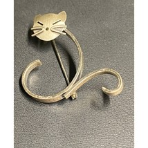 BEAU 925 STERLING SILVER SILHOUETTE CAT  BROOCH SKY - $33.46