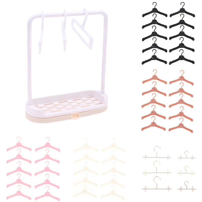 Dollhouse Miniture Simulation Doll Clothes Rack Garment Organizer Hanger for - £6.46 GBP+