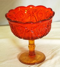 Valtec Amberina Kemple Compote Bowl Orange Yellow - $914.97 MXN