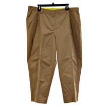 Liz Claiborne Woman Khaki Pants Size 18W Tabitha Flat Front Cropped Stretch - £11.32 GBP