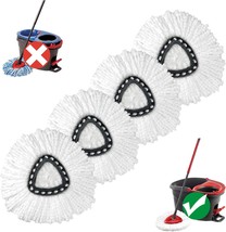 Mop Replace Head 4 Pack Spin Mop Replacement Head for Ocedar Easywring 1... - £25.98 GBP