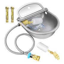 Automatic Animal Drinking Water Bowl With Float Valve, 304 Stainless Ste... - £68.14 GBP