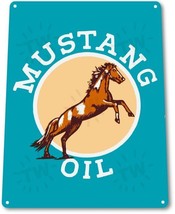 Mustang Oil Garage Gas Service Retro Rustic Vintage Wall Decor Metal Tin... - £9.39 GBP