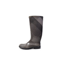 BURBERRY Boots 35 Womens Gray Rubber Rain Boots Size 5 - £77.44 GBP
