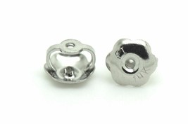 1 PAIR SOLID 14K WHITE GOLD REPLACEMENT SCREW ON SCREW OFF EARRING BACK - $28.03