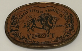 Leather &amp; Brass Great Buffalo Trading Co. Dakota Belt Buckle - £16.59 GBP