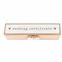 Love Story Wooden Wedding Day Marriage Certificate Holder Box with Hearts - $16.76