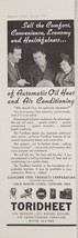 1937 Print Ad Toridheet Automatic Oil Heat &amp; Air Conditioning Cleveland,... - £13.10 GBP