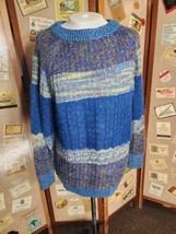 Cable Knit Sweater Blue Silver Shimmer  Unbranded - $14.84