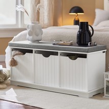 Hallway Bench Shoe Cabinet Bench, White Storage Bench With Drawers And, W. - £122.66 GBP
