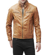 Mens Leather Jacket Stylish Genuine Lambskin Motorcycle Bomber Biker Jac... - $161.23 CAD