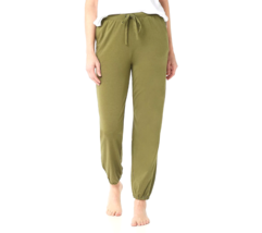 AnyBody Cozy Knit Luxe Pants Drawstring Waist- Burnt Olive, LARGE - £17.02 GBP