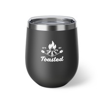 Personalized Copper Vacuum Insulated Cup, 12oz Black and White Campfire Design - £27.17 GBP