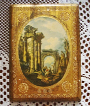 Hand Stamped Gilded Wood Plaque &amp;Transfer Panini: Rovine -Florentia-Italy - $8.50