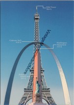 Comparative Heights of Some of the World&#39;s Famous Landmarks Postcard PC223 - £4.05 GBP