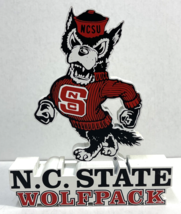 N.C. STATE WOLF PACK LICENSED SHELIA&#39;S NCAA FOOTBALL WOOD PLAQUE/SIGN - £19.53 GBP