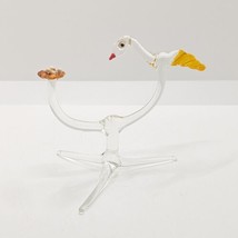 Art Glass Lampwork Bird and Nest Figurine, Handmade - £14.94 GBP