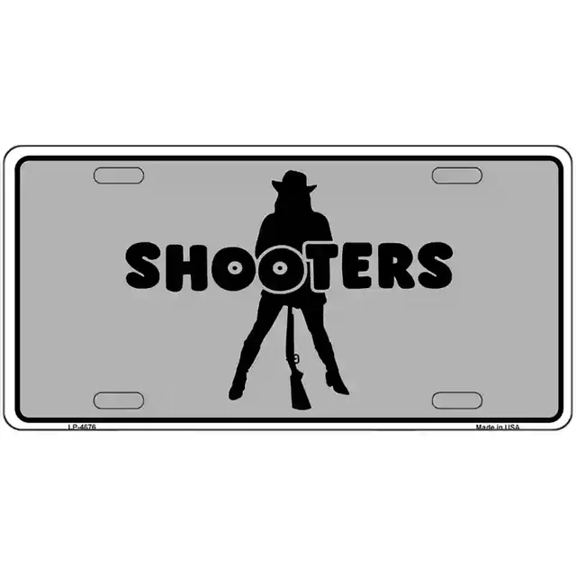 Shooters Metal Novelty License Plate - 6&quot; x 12&quot; - $9.99