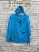 Womens Medium 80s cinched LL BEAN Anorak blue Nylon Jacket 1980s Rain - $29.99