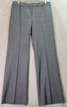 Alfani Window Pane Pants Women Size 8 Gray Houndstooth Polyester Wide Le... - £12.98 GBP