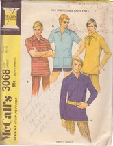 McCALL&#39;S PATTERN 3068 SIZE LG 42/44 MEN&#39;S SHIRT 4 VARIATIONS - £2.34 GBP