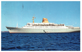 Norwegian America Line Cruise Ship Postcard Posted 1973 - £7.74 GBP