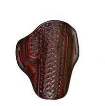 Fits Smith&Wesson 686 Leather Belt Holster 4”BBL Open Top. Basket Weave Design. image 2