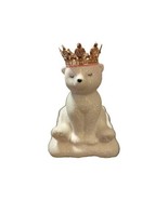 Bath &amp; Body Works Foaming SOAP Holder GLITTER POLAR Bear With Gold Crown  - £18.68 GBP