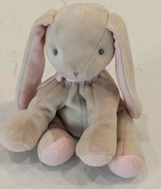 Bunnies By The Bay Bunny Rabbit Tan Pink Plush Bow Sewn Eyes Stuffed Animal 6" - $49.99