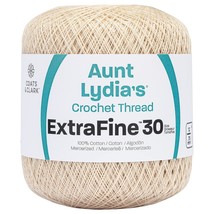 Coats Crochet Aunt Lydia&#39;s Crochet, Cotton Extra Fine Size 30, Natural (... - $12.99