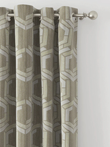 Grey Geometric Hexagonal Textured Linen Blackout Curtains Set of 2 with Grommets - £18.49 GBP+