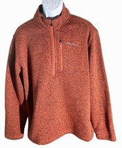 EDDIE BAUER Long Sleeve 1/2 Zip Polyester Fleece Shirt Orange XL - £15.43 GBP