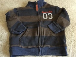 Genuine Kids Boys Brown Blue Striped Long Sleeve Jacket 24 Months 2T - $7.35