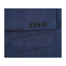 Men RENOIR suit Solid 2Button Business Formal Slim Fit 292-6 Window Pane Plaid image 5